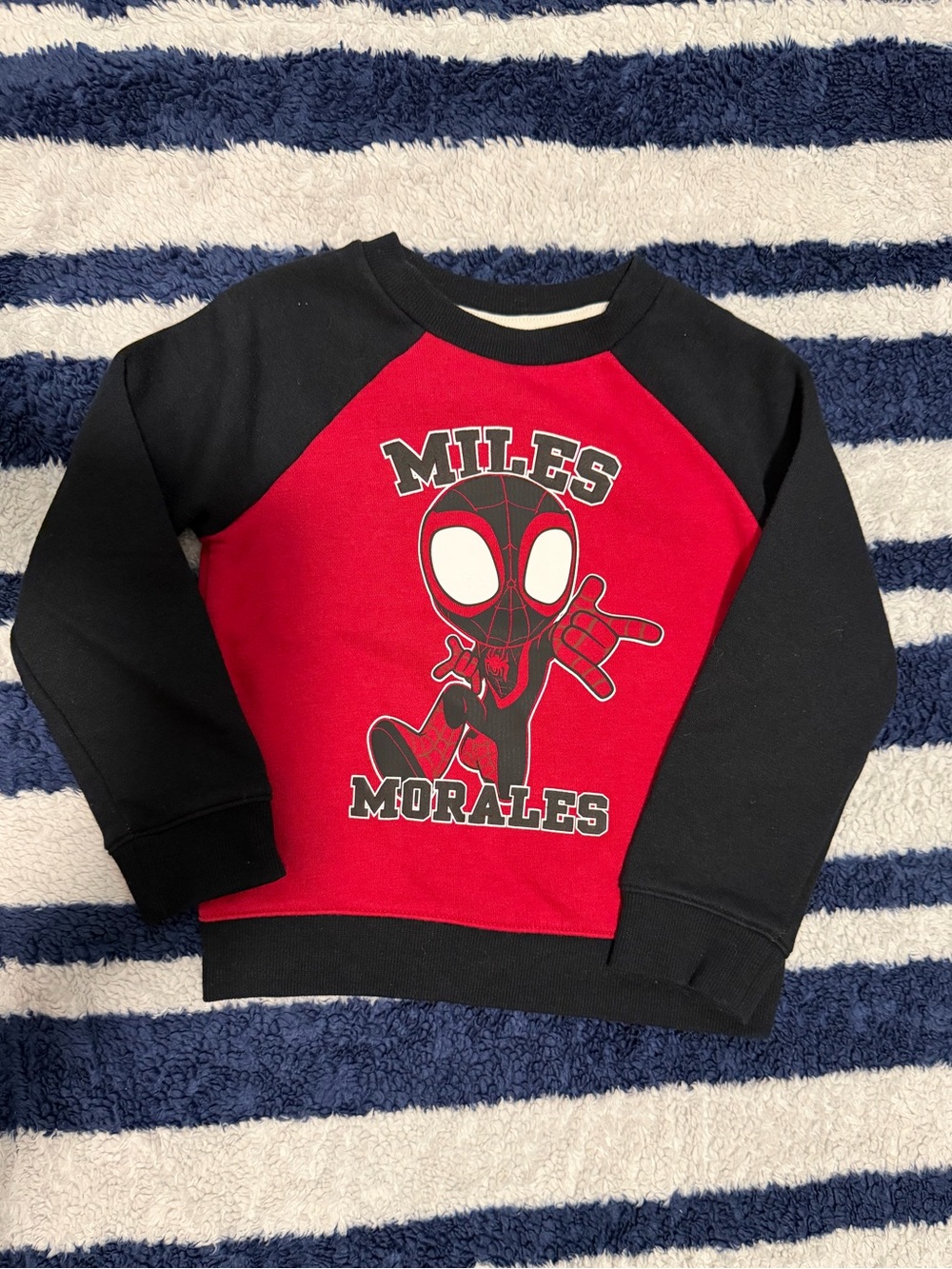 Kids Joe Fresh Red and Black Miles Morales Raglan Sweatshirt
